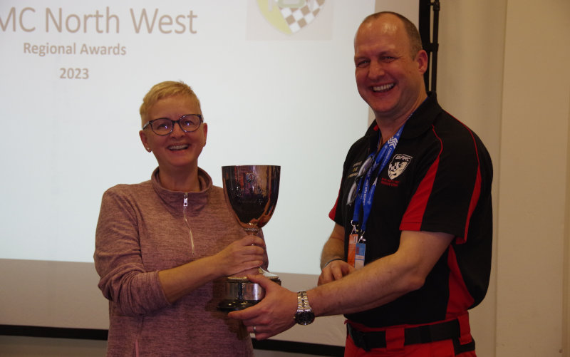 Michelle Milner received the Ladies Trophy from BARC NW Chair Ian Buckley